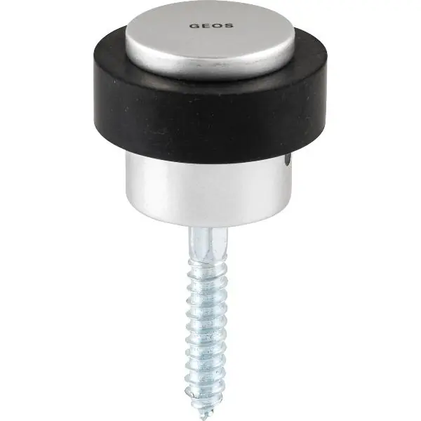Nová Kolekce Dveřní doraz WG ø 48 mm, výška dorazu 38 mm, gumový kroužek, stříbrný elox