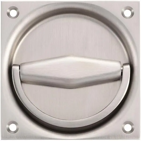 Dokud Zásoby Vydrží Sklopný úchytkový kroužek KWS 5017, 90 × 90 mm, kolíková část, stříbrný elox