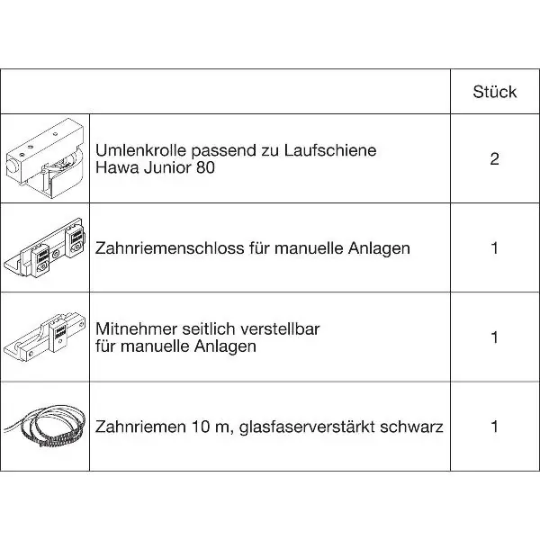 Výhodná Nabídka HAWA Junior 80/Z symetrické synchronní kování, šířka křídla 500-1200 mm
