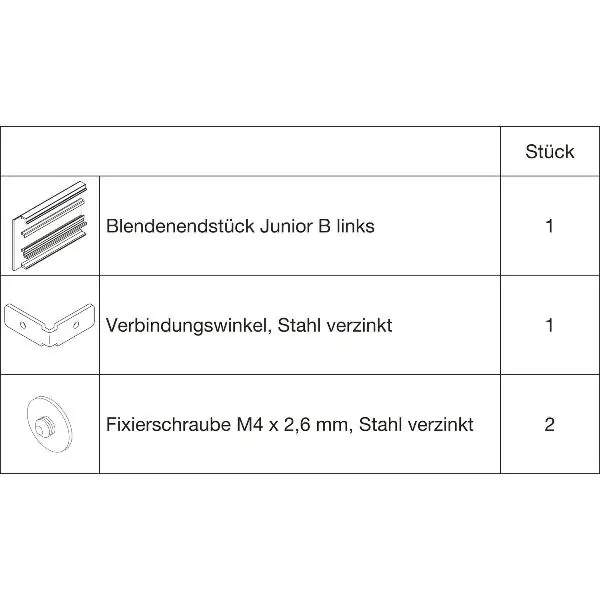 HAWA-Junior 100/100 B sada krytek pro klipový kryt 53 mm levé stříbrné (30145) Omezená Nabídka