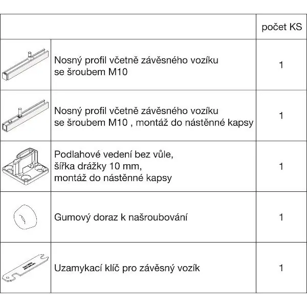 Koupit Online HAWA-Junior 100/B-Pocket základní sada kování dřevo bez vozíku (30154)