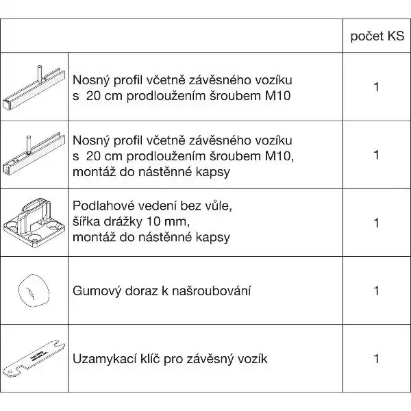 HAWA-Junior 100/B-Pocket základní sada kování dřevo nosný šroub o 20 mm delší Nízká Cena