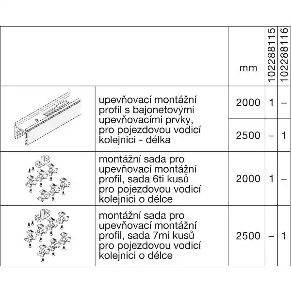 Super Cena HAWA-Junior 40 Pocket montážní sada na stěnu do pouzdra 2500 mm, hliník